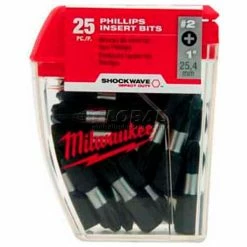 Milwaukee® 48-32-4604 SHOCKWAVE™ #2 Phillips Insert Bit 1" Contractor Pack (25 Pack)