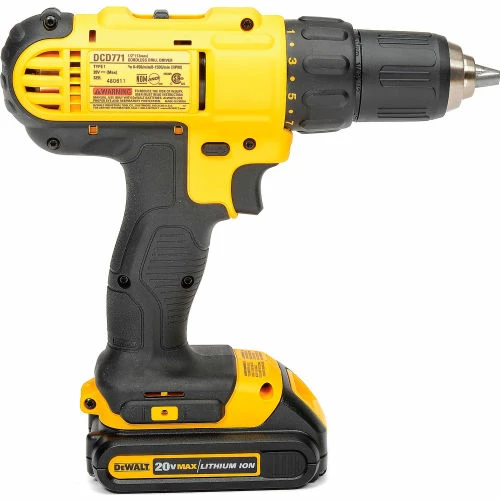 DeWALT DCD771C2 20V MAX Li-Ion Cordless 1/2" Drill/Driver Kit (2) Bat 1.3Ah Charger & Contractor Bag 5 DeWALT DCD771C2 20V MAX Li-Ion Cordless 1/2" Drill/Driver Kit (2) Bat 1.3Ah Charger & Contractor Bag - Image 5