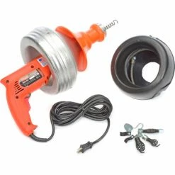 General Wire SV-A-WC Super-Vee Drain Cleaning Machine W/ 25' x 1/4" & 25' x 3/8" Cables & Cutter Set