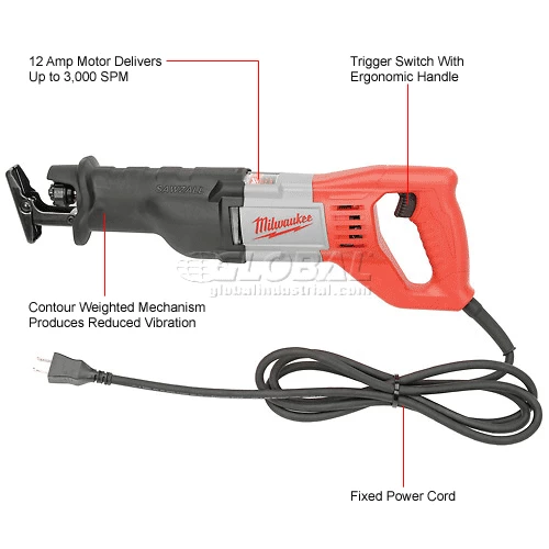 Milwaukee® 6509-31 12 Amp Sawzall® Recip Saw W/ Case 10 Milwaukee® 6509-31 12 Amp Sawzall® Recip Saw W/ Case - Image 10