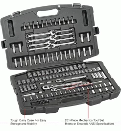 Stanley STMT71654 201 Piece 1/4", 3/8", & 1/2" Drive Mechanics Tool Set -Cheap Power Tools Store B248154 2wco
