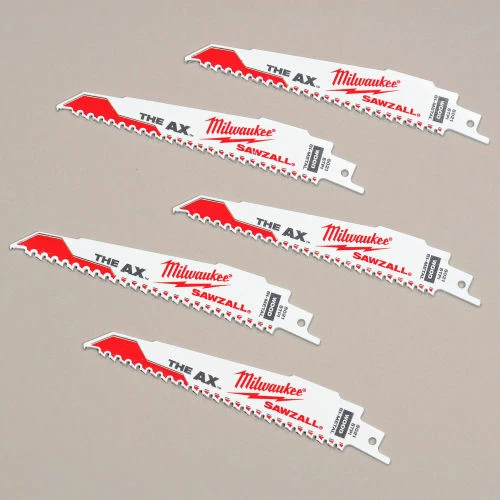 Milwaukee® 48-00-5021 6" 5 TPI The Ax™ SAWZALL® Blade (5 Pack) 4 Milwaukee® 48-00-5021 6" 5 TPI The Ax™ SAWZALL® Blade (5 Pack) - Image 4
