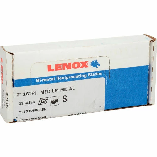 LENOX® 22751OSB618R Metal Cutting Reciprocating Saw Blade - 18 TPI 6"x3/4"x.035" 50-pack - Pkg Qty 50 4 LENOX® 22751OSB618R Metal Cutting Reciprocating Saw Blade - 18 TPI 6"x3/4"x.035" 50-pack - Pkg Qty 50 - Image 4