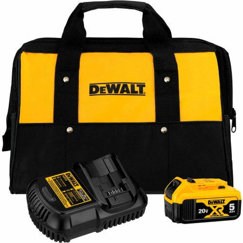 DeWALT® DCB205CK 20V MAX Battery & Charger Kit W/5.0Ah Li-Ion Battery, 30 Minute Charger & Bag 1 DeWALT® DCB205CK 20V MAX Battery & Charger Kit W/5.0Ah Li-Ion Battery, 30 Minute Charger & Bag