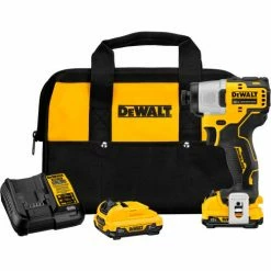 DeWALT® XTREME 12V MAX Cordless Impact Driver Kit, 1/4", Brushless, Li-Ion, 1450 in-lbs Torque