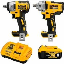 Dewalt® 20V MAX XR Brushless Cordless 1/2" Mid-Range and 3/8" Compact Impact Wrench 2-Tool Kit