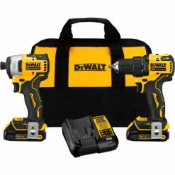 DeWALT® Dewalt ATOMIC 20V Max Cordless 2-Tool Combo Kit, 1/2", Brushless, Keyless, Li-Ion, 1.5A
