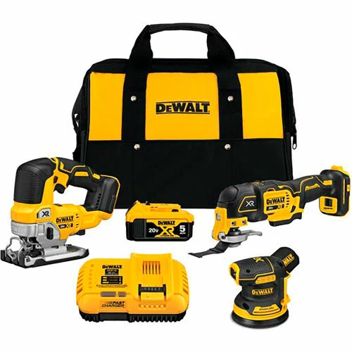 Dewalt® 20V MAX XR Brushless Orbital Sander, Jig Saw, and Multi-Tool 3-Tool Woodworking Kit 1 Dewalt® 20V MAX XR Brushless Orbital Sander, Jig Saw, and Multi-Tool 3-Tool Woodworking Kit