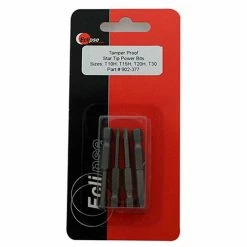 Eclipse 902-377 - 4 Pc Tamper Proof, Star Tip 1-15/16"Power Bit Set-Sizes: T10H,T15H,T20H,T30