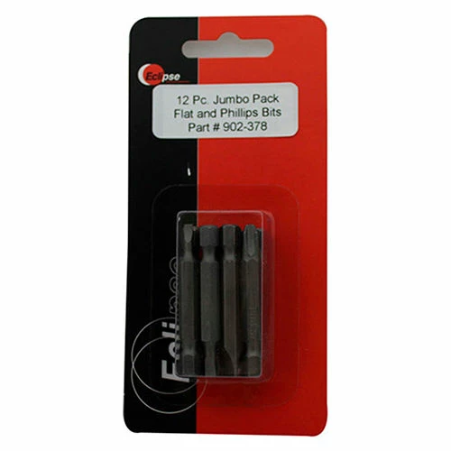 Eclipse 902-378 - 12 Pc Jumbo Pack Assorted Flat and Phillips 1-15/16" Power Bit Set 1 Eclipse 902-378 - 12 Pc Jumbo Pack Assorted Flat and Phillips 1-15/16" Power Bit Set