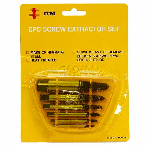 International Tool Mfg. ITM 6 Pc. Screw Extractor Set 1 International Tool Mfg. ITM 6 Pc. Screw Extractor Set