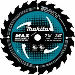 Makita® Carbide-Tipped Max Effcy Ultra-Thin Kerf Circular Saw Blade, Framing, 7-1/4"Dia, 24 TPI