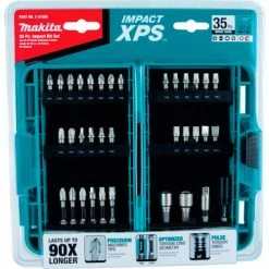 Makita® Impact XPS Impact Bit Set, 35 Pc., Detent Ball/Magnetic Hex Locks, Matte Nickel