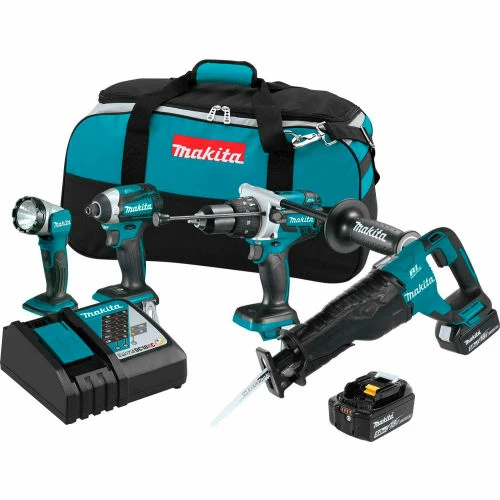 Makita® LXT® Cordless 4-Pc. Combo Kit, 5.0Ah, 18V, Lithium-Ion, Brushless, 1550 lbs Torque 1 Makita® LXT® Cordless 4-Pc. Combo Kit, 5.0Ah, 18V, Lithium-Ion, Brushless, 1550 lbs Torque