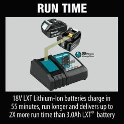 Makita® LXT® Power Tool Battery, 6.0Ah, Lithium-Ion, 18V, 55 Min Charge Time -Cheap Power Tools Store Makita BL1860B 3