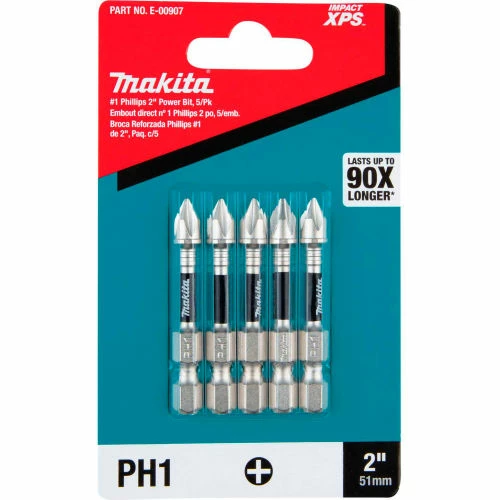 Makita® Impact XPS #1 Phillips 2" Power Bit, Matte Nickel, 5/Pack 2 Makita® Impact XPS #1 Phillips 2" Power Bit, Matte Nickel, 5/Pack - Image 2