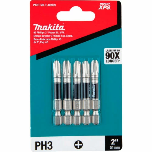 Makita® Impact XPS #3 Phillips 2" Power Bit, Matte Nickel, 5/Pack 2 Makita® Impact XPS #3 Phillips 2" Power Bit, Matte Nickel, 5/Pack - Image 2