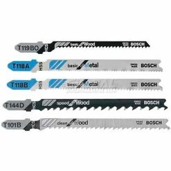 BOSCH® T-Shank Jigsaw Blade Set, T500, Professional Grade, 5-Piece