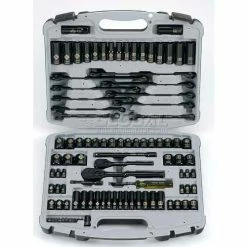 Stanley 92-839 99 PC. 1/4" & 3/8" SAE/Metric Black Chrome Laser Etched Socket Set