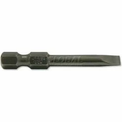 Urrea Heavy-Duty Flat Power Bit, 14012X, 1/4" Hex Drive, 1-15/16"L x 1/4", 6F-8R Screw Size
