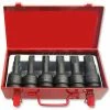 Urrea Hex Fractional Impact Socket Bit Set, 75150, 3/4" Drive, 6 Pt, 1/2"-1", 6 Pieces W/Metal Case