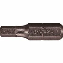 Vega Hex Tamper 1/8 Insert Bit x 1", S2 Modified Steel, Gunmetal Grey