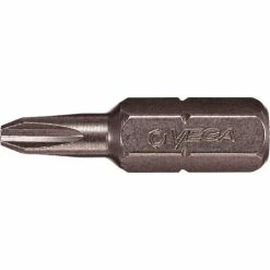 Vega Phillips #2 Reduced Insert Bit x 1" Extra Hard, S2 Modified Steel, Black Manganese Phosphate