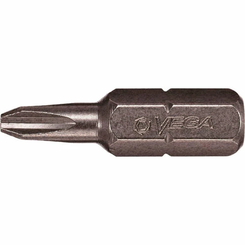 Vega Phillips #2 Reduced Insert Bit x 1" Extra Hard, S2 Modified Steel, Black Manganese Phosphate 1 Vega Phillips #2 Reduced Insert Bit x 1" Extra Hard, S2 Modified Steel, Black Manganese Phosphate