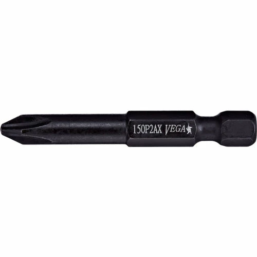 Vega Phillips #3 Power Bit x 2-3/4" Extra Hard, S2 Modified Steel, Black Manganese Phosphate 1 Vega Phillips #3 Power Bit x 2-3/4" Extra Hard, S2 Modified Steel, Black Manganese Phosphate