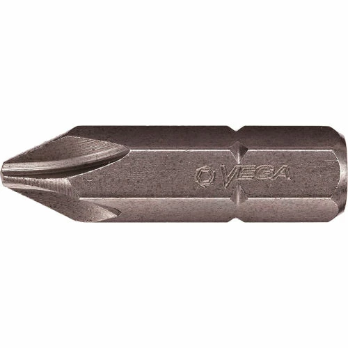 Vega Phillips #2 Insert Bit x 1-1/4" - 5/16 Hex Shank, S2 Modified Steel, Gunmetal Grey 1 Vega Phillips #2 Insert Bit x 1-1/4" - 5/16 Hex Shank, S2 Modified Steel, Gunmetal Grey