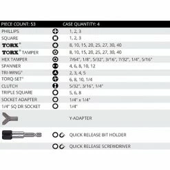 Vega 53pc Bit & Hand Driver Set, Gunmetal Grey, S2 Modified Steel 5 Vega 53pc Bit & Hand Driver Set, Gunmetal Grey, S2 Modified Steel -Cheap Power Tools Store bit set contents vsh53a 1