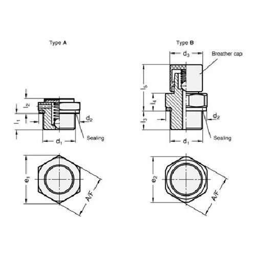 Brass Breather Valve with Plastic Cap - M10 x 1.0 Thread - J.W. Winco 883-M10X1-20-B-MS 2 Brass Breather Valve with Plastic Cap - M10 x 1.0 Thread - J.W. Winco 883-M10X1-20-B-MS - Image 2